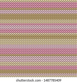 Modern horizontal stripes knit texture geometric vector seamless. Carpet knit tricot  fabric print. Scandinavian style seamless knitted pattern. Winter holidays wallpaper.