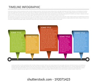 Modern horizontal timeline design template. Vector format.