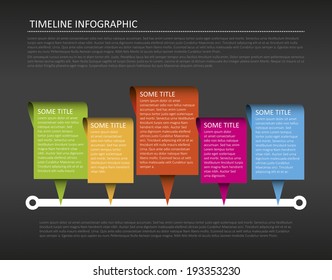 Modern horizontal timeline design template. Vector format.