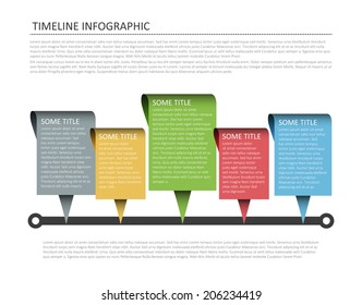 Modern horizontal timeline design template. Vector format.