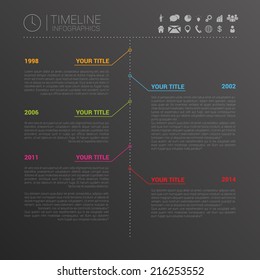 Modern horizontal timeline design template. Vector