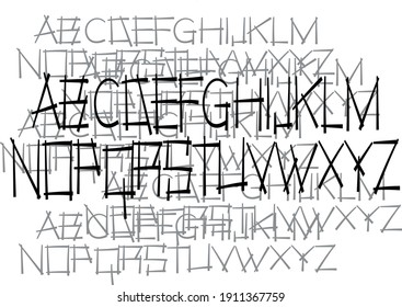 Modern horror font - vector english alphabet