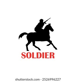 Modern horse army silhouette logo concept