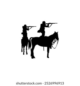 Modern horse army silhouette logo concept