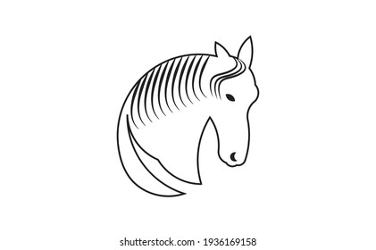 Modern horse head logo. Vector Illustration.