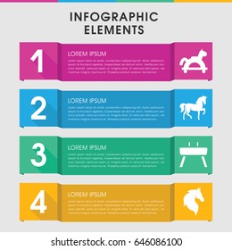 Modern horse infographic template. infographic design with horse icons includes . can be used for presentation, diagram, annual report, web design.