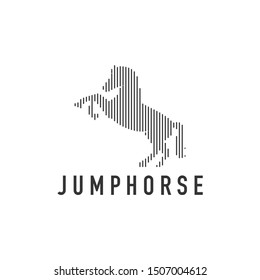 Modern Horse Jumping Logo - Light Background Vector Design