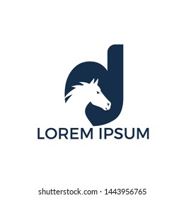 Modern horse and letter D logo design. Creative alphabet D and horse vector logo design template.	