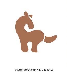 Modern horse logo in a flat design style modern graphic illustration art