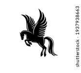 Modern horse pegasus logo. Vector illustration.