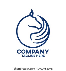 Modern horse pegasus logo. Vector illustration.
