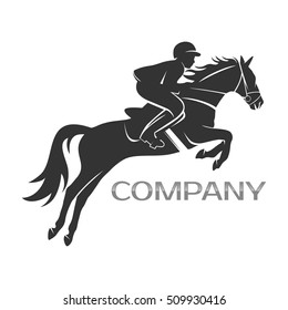 Modern horse with rider logo