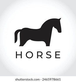 Modern horse silhouette logo. Vector illustration template, Horse gallop emblem. Nature-inspired badge design, Equine logo. Horse silhouette icon, Majestic horse symbol. Premium brand identity concept