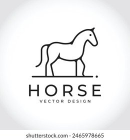 Modern horse silhouette logo. Vector illustration template, Horse gallop emblem. Nature-inspired badge design, Equine logo. Horse silhouette icon, Majestic horse symbol. Premium brand identity concept