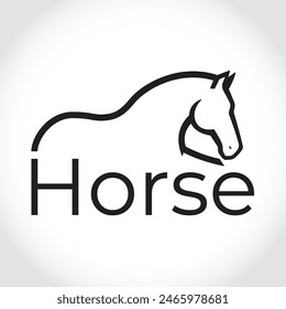 Modern horse silhouette logo. Vector illustration template, Horse gallop emblem. Nature-inspired badge design, Equine logo. Horse silhouette icon, Majestic horse symbol. Premium brand identity concept