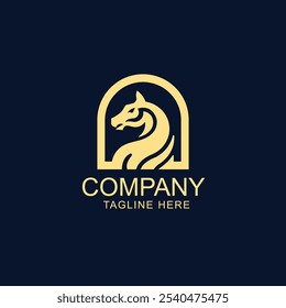 Modern horse silhouette logo. Vector illustration template, Premium brand identity concept