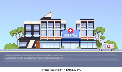 Modern Hospital Building Exterior Medical Clinic Concept