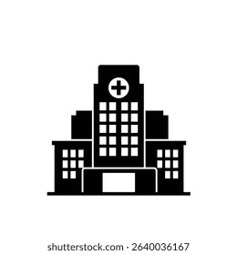 Modern hospital building medical healthcare center.