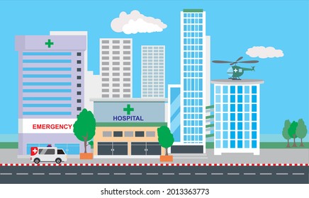 modern hospital building with technology vector