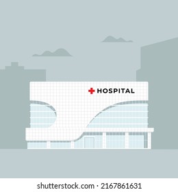 Modern hospital building template in flat style