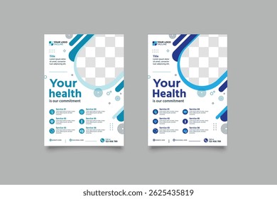 Modern Hospital Flyer Promoting Vaccination. Healthcare Vaccine Campaign Flyer Template.