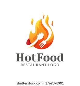 modern Hot food restaurant logo, BBQ, barbecue Grill logo design