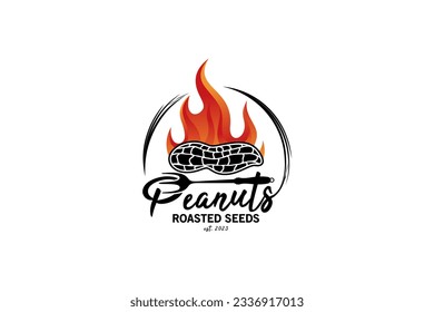 Modern hot roasted peanuts logo design
