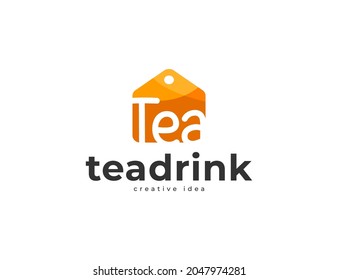 Moderno logotipo de bebidas calientes o modelo de diseño de logotipo de bebidas para tomar té