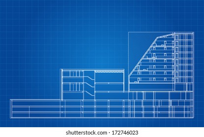 Modern Hotel Building Architectural Blueprint 260nw 172746023 