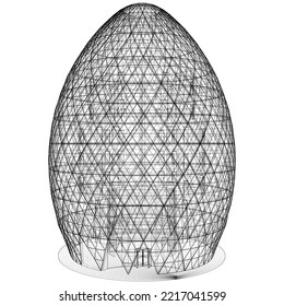 Modern Hotel Building Vector 19. Illustration Isolated On White Background. A vector illustration Of A Egg Shape Hotel Building.