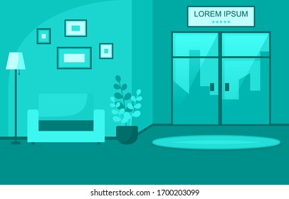 Modern Hotel Lobby Room Furniture Decoration Interior Illustration