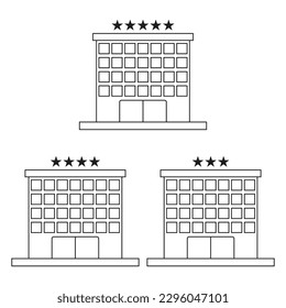 Modern hotels icons, great design for any purposes. Vector illustration.