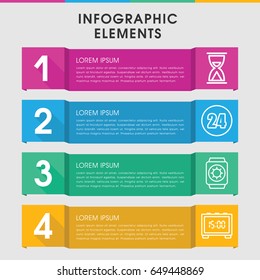 Modern hour infographic template. infographic design with hour icons includes wrist watch with sun. can be used for presentation, diagram, annual report, web design.