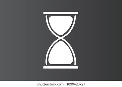 Modern hourglass icon on dark background to calculate time