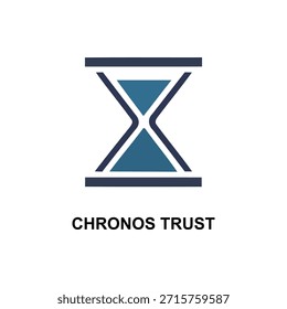 Vector moderno del logotipo del reloj de arena. Icono de cristal de arena geométrico azul. Símbolo de gestión del tiempo, confianza empresarial, finanzas e identidad corporativa. Plantilla de diseño minimalista