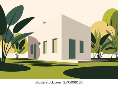 Modern House Amidst Verdant Greenery 