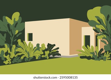 Modern House Amidst Verdant Greenery 