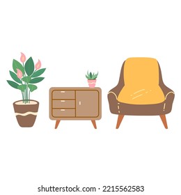 modern house or apartment with homeplants