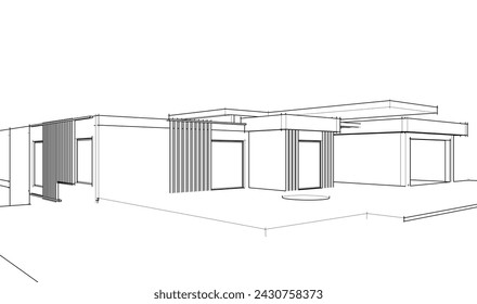 Renderizado 3d arquitectónico moderno de la casa