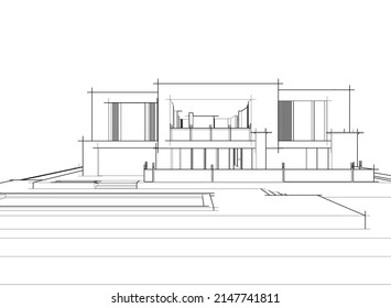 ilustración vectorial de la arquitectura moderna de la casa 
