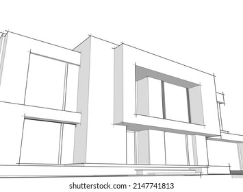 ilustración vectorial de la arquitectura moderna de la casa 