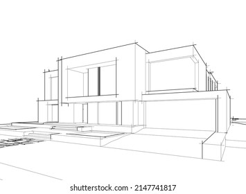 ilustración vectorial de la arquitectura moderna de la casa 