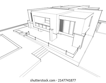Moderne Hausarchitektur, Vektorgrafik 