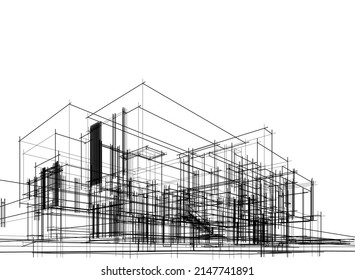 ilustración vectorial de la arquitectura moderna de la casa 