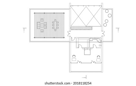 modern house architectural drawings vector 3d illustration