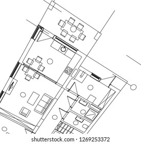 modern house building architectural drawing