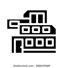modern house building glyph icon vector. modern house building sign. isolated contour symbol black illustration