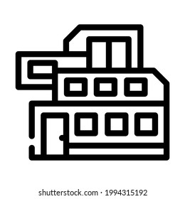 modern house building line icon vector. modern house building sign. isolated contour symbol black illustration