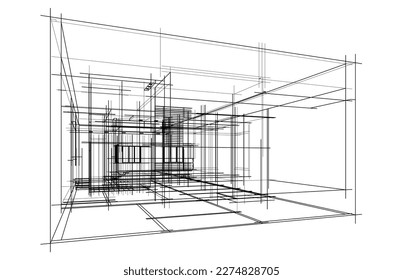 Modernes Haus, Vektorgrafik 3D