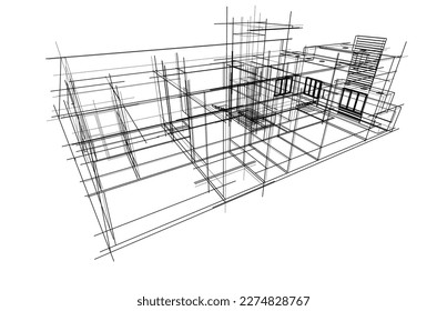 Modernes Haus, Vektorgrafik 3D
